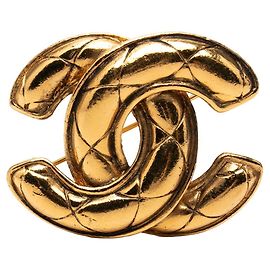 Broche Chanel Coco Mark Dourado