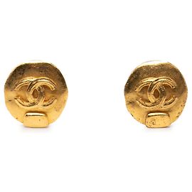 Orecchini tondi vintage Chanel Coco Mark D'oro