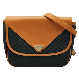 Borsa a tracolla in pelle marrone e blu navy Saint Laurent Marrone Blu navy