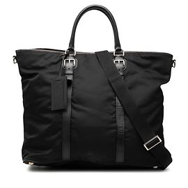 Prada Triangle Logo Plate Handbag/Shoulder Bag Black