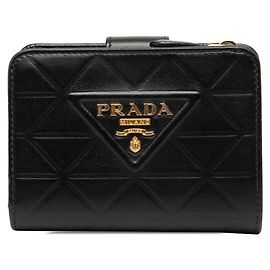 Prada Triangle Logo Bifold-Geldbörse Schwarz
