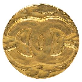 Chanel Coco Mark Vintage Rund Brosche Golden