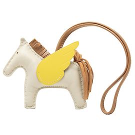 Hermès Acessório de bolsa Charm Hermes Rodeo PM Pegasus Marrom Bege Amarelo