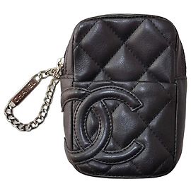Chanel Quilted Leather Mini Clutch Black