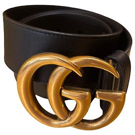 Gucci GG Marmont Gürtel Leder Breit Schwarz