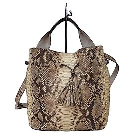 Gerard Darel Bolso saco de piel de pitón Castaño