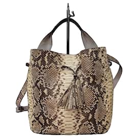 Gerard Darel Sac seau en cuir de python Marron