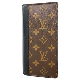 Louis Vuitton Monogram Macassar Portefeuille Brazza Long Wallet Marrone