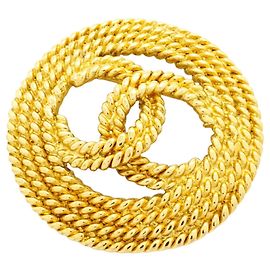 Broche Chanel Coco Mark Circle Dorado