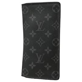 Cartera larga Louis Vuitton Monogram Eclipse Brazza Negro