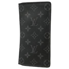 Carteira longa Louis Vuitton Monogram Eclipse Brazza Preto