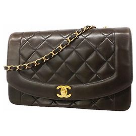 Bolsa de Alça Chanel Diana Chain Preto