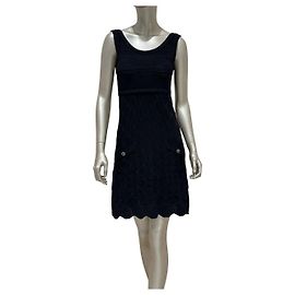 Chanel Black Woven Kleid - FR38 Gebraucht Andere