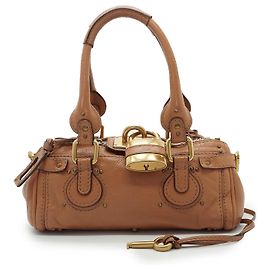 Chloé Tan Leather Paddington Small Handbag Satchel Bag Beige