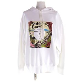 Stella Mc Cartney Stella McCartney Record Kapuzenpullover aus Baumwolle Weiß