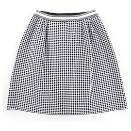 Christian Dior Gingham-Karo Rock Schwarz Weiß