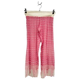 Autre Marque Pantalone rosa e bianco Rosa