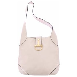 Céline Leather Handbag Beige Cream Beige