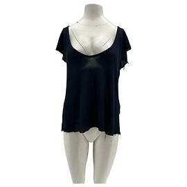 Zadig & Voltaire Camiseta negra con efecto desgarrado Negro