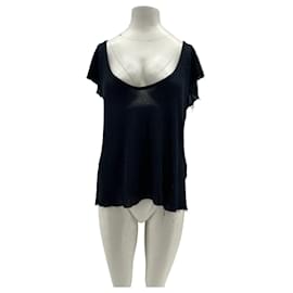 Zadig & Voltaire T-shirt nera con effetto strappato Nero