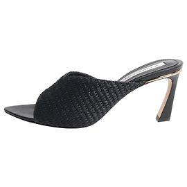 Victoria Beckham Navy raffia and leather mules - size EU 39 Navy blue