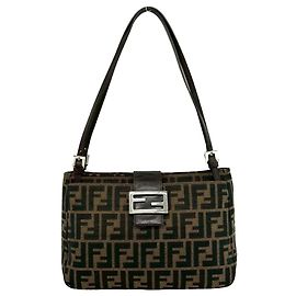 Bolsa Fendi Vintage Zucca FF Pattern Marrom Preto
