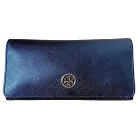 Cartera de cuero Tory Burch Azul oscuro