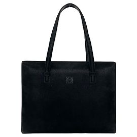 Sac à main en daim Loewe Vintage Anagram Logo Noir