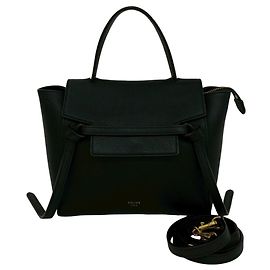 Céline CELINE Belt Bag Nano Leather Handbag Black