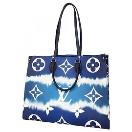 Sac cabas Louis Vuitton LV Escale OnTheGo GM Blanc Bleu