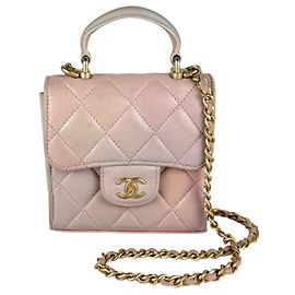 Bolsa de ombro em couro rosa Chanel Rosa