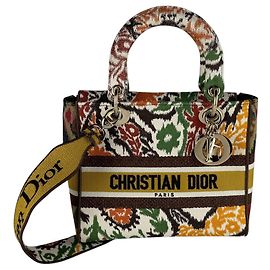 Christian Dior Lady Delight Handbag Brown Orange