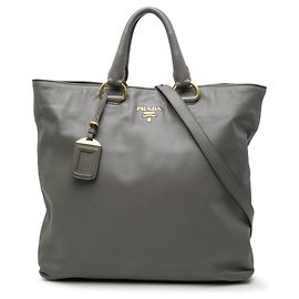 Sac cabas Prada en cuir marron avec logo Marron