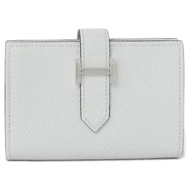 Hermès Hermes Bearn Mini Wallet in Gray Epsom Leather Brown