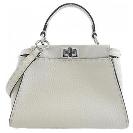 Sac à main Fendi Selleria Écru