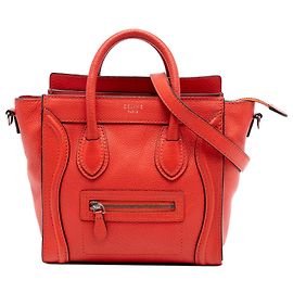 Céline Sac cabas Celine Orange Nano Leather Luggage Tote Orange