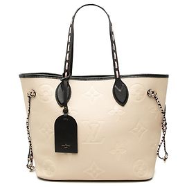 Louis Vuitton Neverfull MM White Monogram Empreinte Wild At Heart Weiß Roh