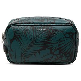 Saint Laurent Blue Grain De Poudre Tropical Palm Pouch Blau Andere