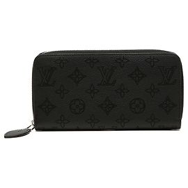 Louis Vuitton Black Monogram Mahina Zippy Wallet Black