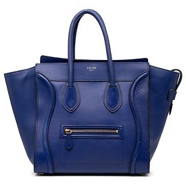 Céline Celine Blue Mini Kalbsleder Luggage Tote Blau