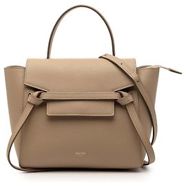 Céline Bolsa Belt em couro de bezerro granulado Nano Bege Celine Bege