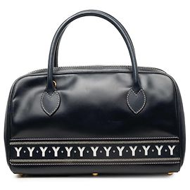 Bolsa Saint Laurent Classic Y Satchel em couro de bezerro azul Azul Azul marinho