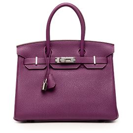 Hermès Purple Togo Birkin Retourne 30 Violet Violet foncé