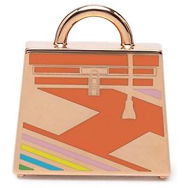 Charm Hermès Curiosite Kelly Laque H Vibration Placcato in Oro Rosa Rosa D'oro