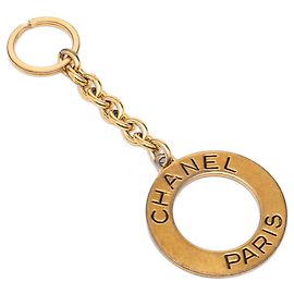 Porte-clés Logo Chanel Gold plaqué or Doré
