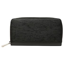Louis Vuitton Black Epi Zippy Long Wallet Black