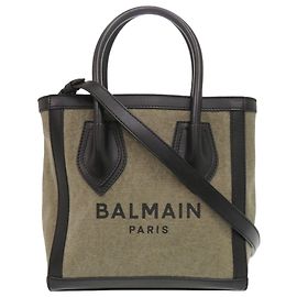Borsa Balmain Brown Canvas B Army 24 Shopping Marrone Cachi