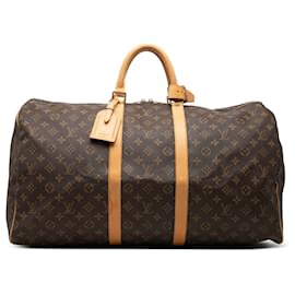 Louis Vuitton Marrom Monogram Keepall 55 Marrom