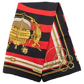 Sciarpa in seta Hermès Black Chateaux D Arriere 90 Nero