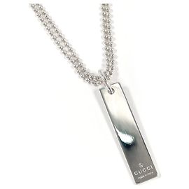 Collar Gucci Plate Double Ball Chain Plata